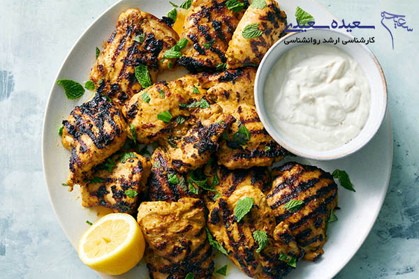 طرز تهیه جوجه کباب رژیمی با سس ماست